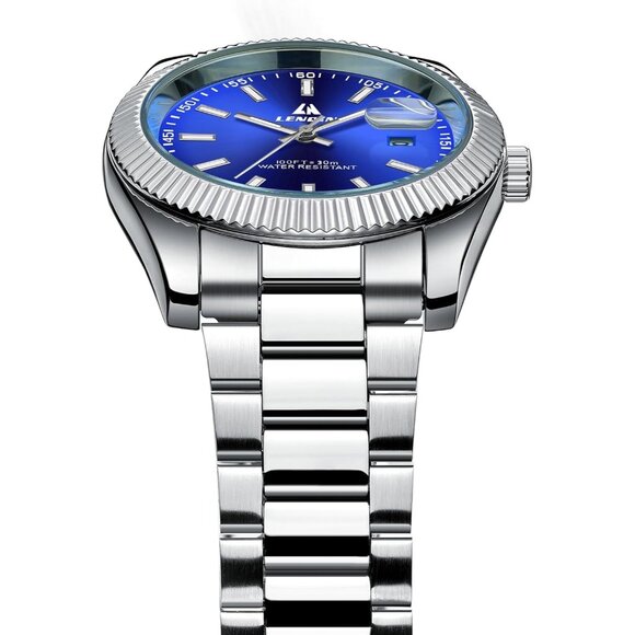 ⚡silver Blue Men Waterproof Analog Quartz Watch Men's Wrist with Date Luminous - Picture 4 of 14